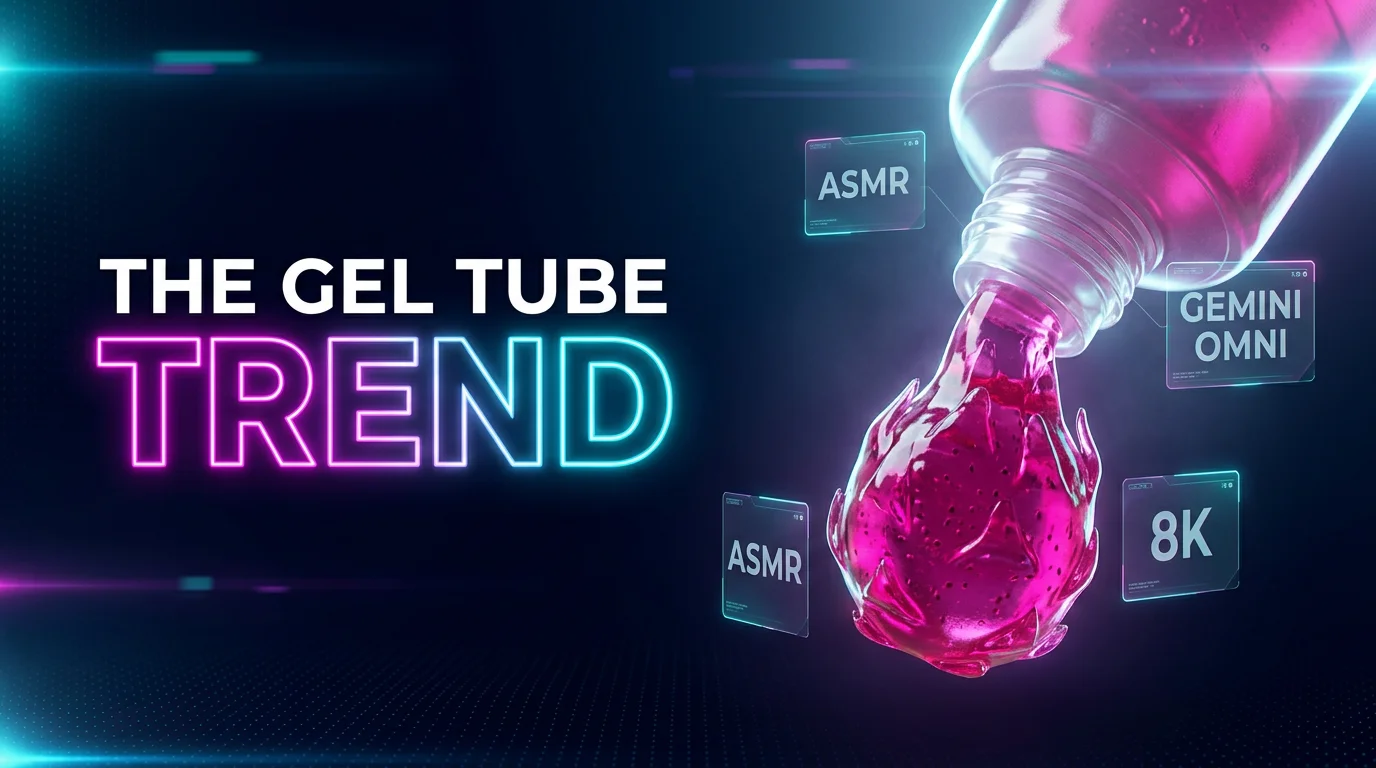 Gel Tube Trend with AI — dragon fruit, peach and avocado ASMR
