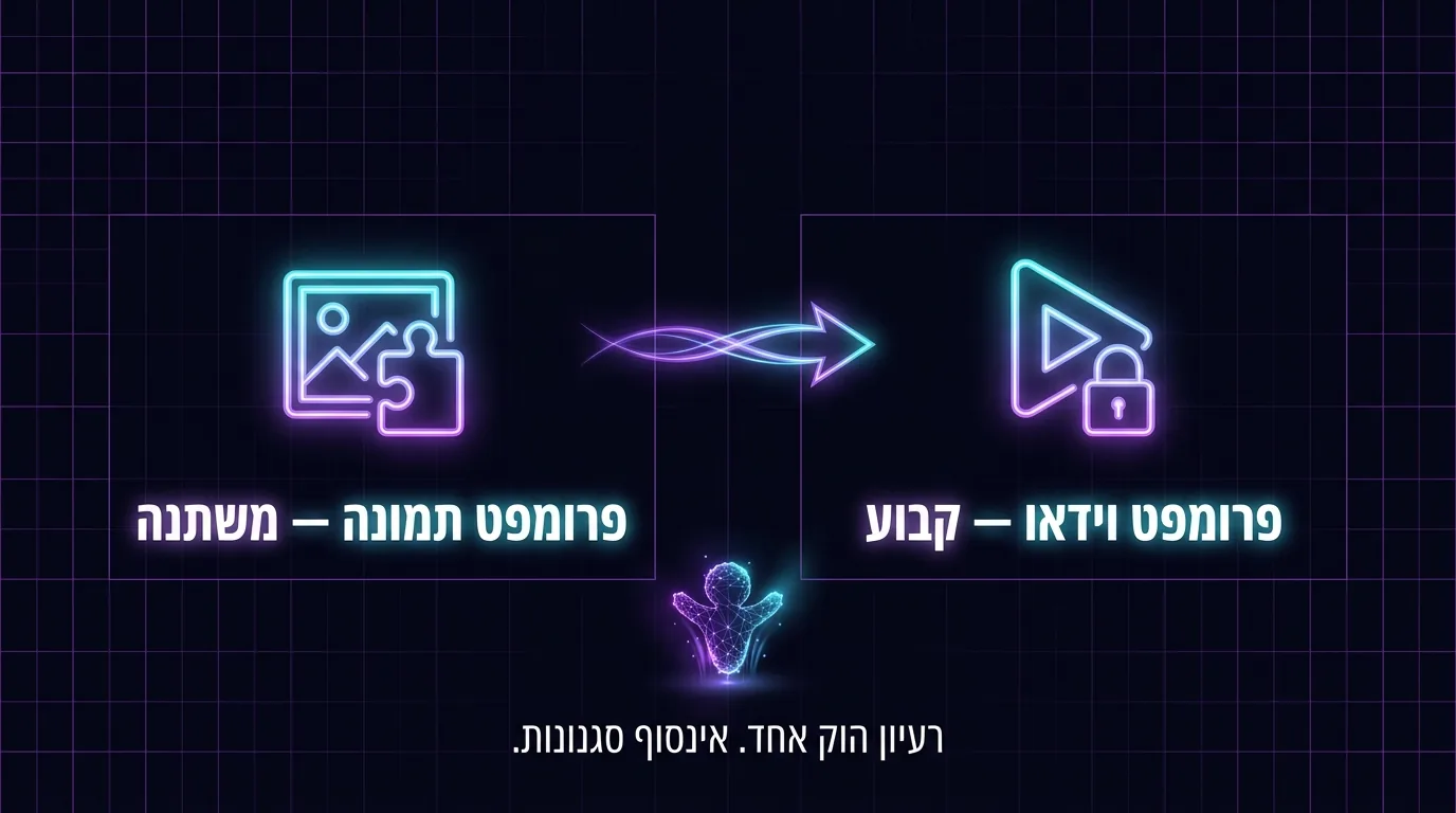 תרשים הנוסחה: פרומפט תמונה משתנה, פרומפט וידאו קבוע