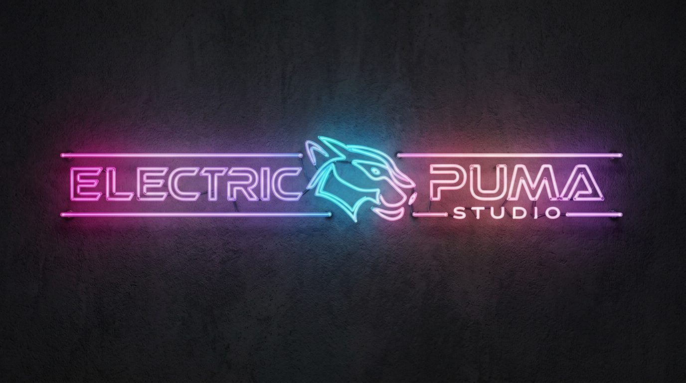 Logo de Electric Puma como letrero de neón hecho con IA
