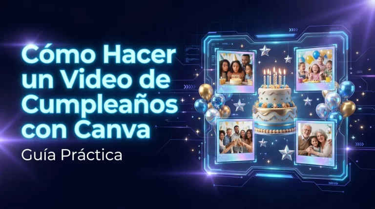 Video de cumpleaños familiar hecho con Canva a partir de fotos antiguas