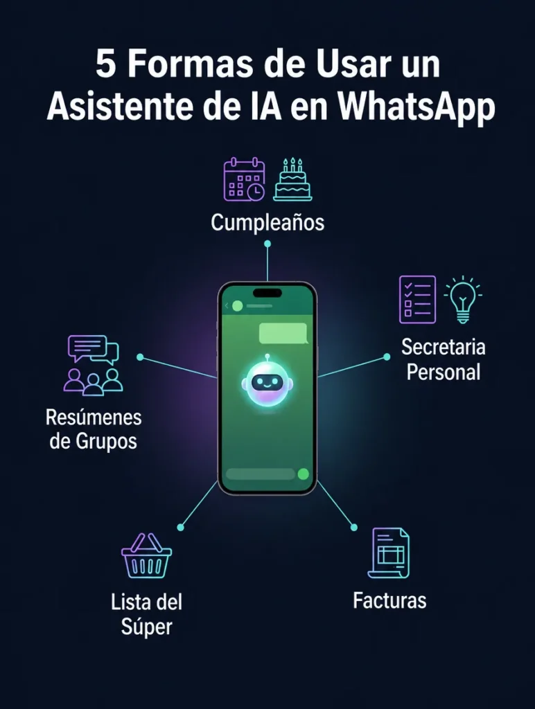 Cinco usos prácticos de un asistente de IA en WhatsApp