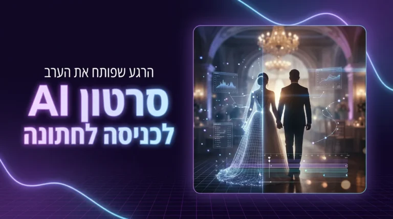 סרטון ai כניסה לחתונה - זוג חתן וכלה בסצנה קולנועית