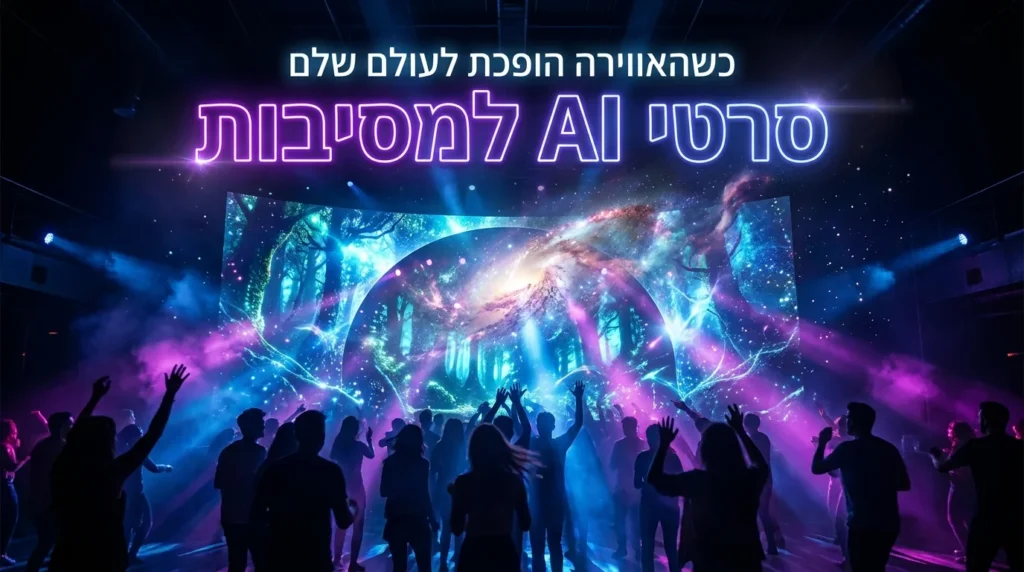 סרטי AI למסיבות: כשהאווירה הופכת לעולם שלם 20 סרטי AI למסיבות - רחבת ריקודים שהופכת לעולם קסום מרחף