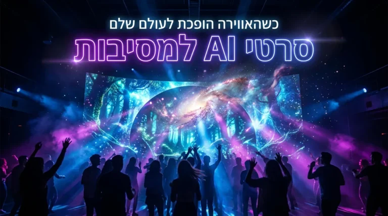 סרטי AI למסיבות: כשהאווירה הופכת לעולם שלם 41 סרטי AI למסיבות - רחבת ריקודים שהופכת לעולם קסום מרחף