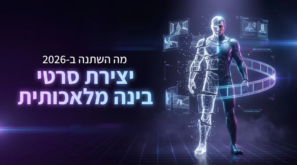 מה צריך לדעת בשנת 2026 על יצירת סרטי בינה מלאכותית 6 יצירת סרטי בינה מלאכותית - דמות במעבר מסרטון מקוטע לרצף אחיד