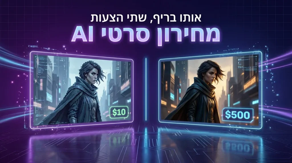 מחירון סרטי ai - 3 סיבות מדוע לא לחפש את הזול ביותר 25 מחירון סרטי ai - שני מסכים עם תוצאה זולה מול יקרה