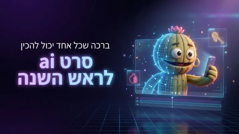 סרט ai לראש השנה 20 סרט ai לראש השנה - דמות קקטוס AI מקליטה ברכה